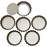 Webake Molde para Tartaletas Antiadherentes Molde para Mini Quiche- Tarta- Molde Bizcocho Desmontable (6 Unidades- 10cm…